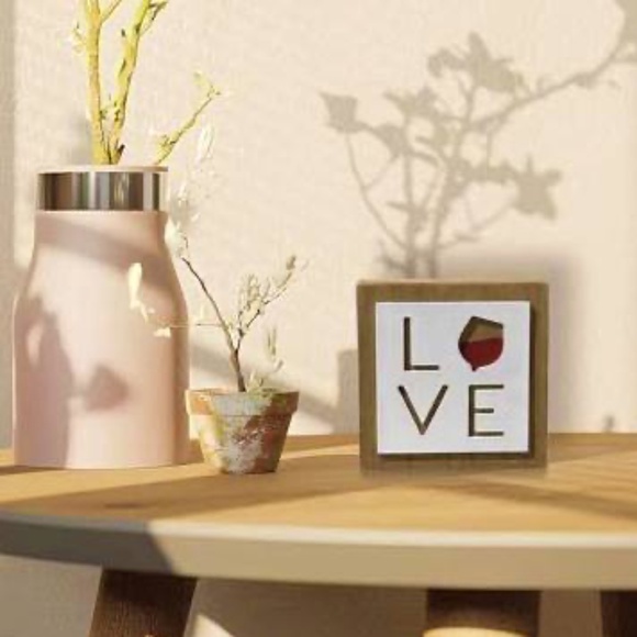 New LOVE Wood Block Box Sign 2-Dimensional Home Décor Red Wine - Picture 1 of 15